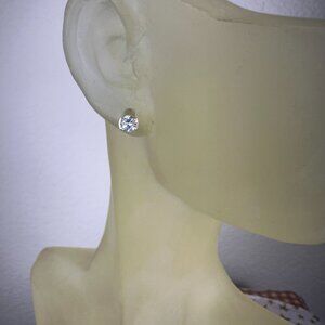 NEW Real 14K Gold and 4mm CZ Stud Earrings
